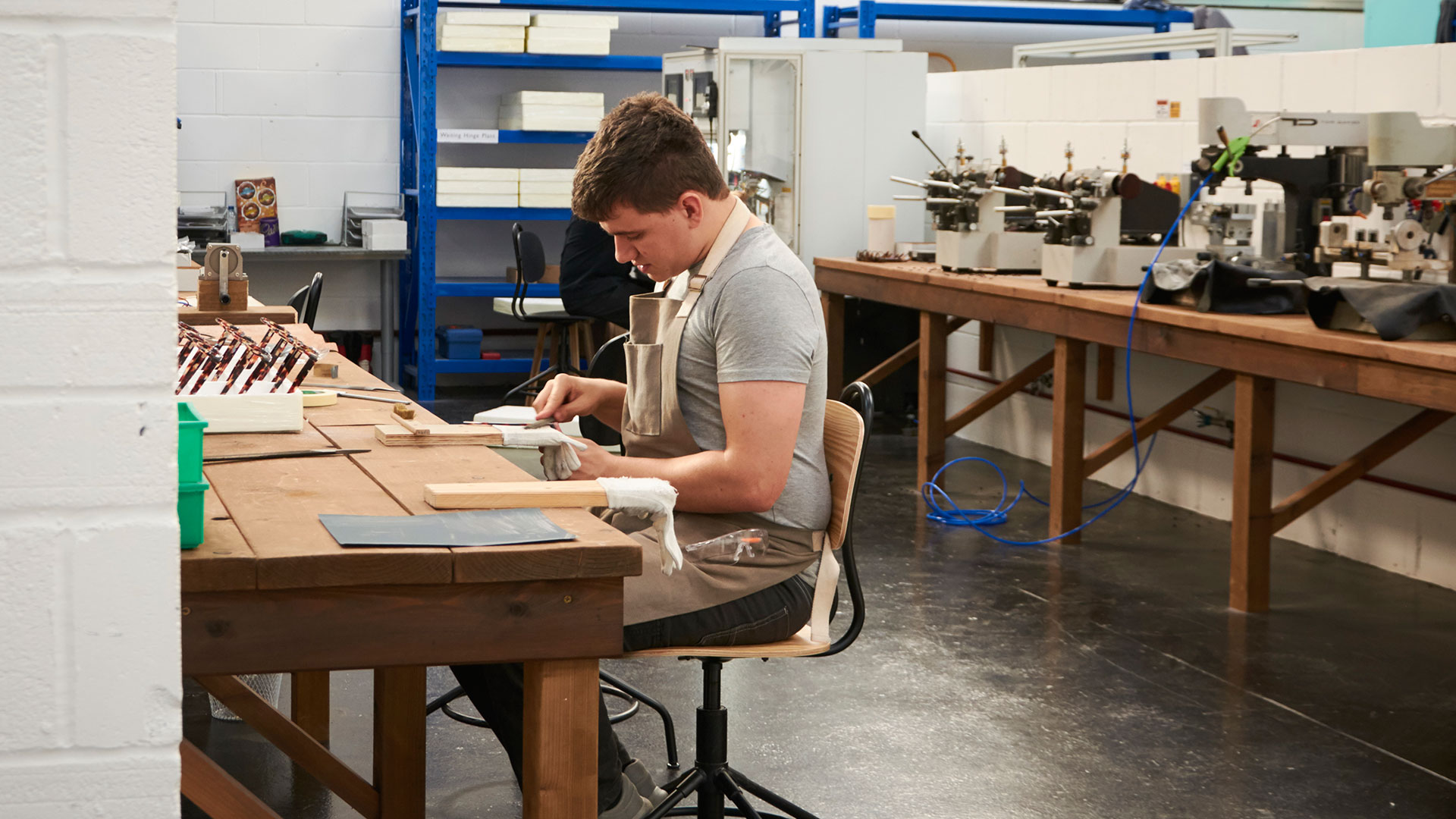 Craftsman at the Tom Davies factory in London
