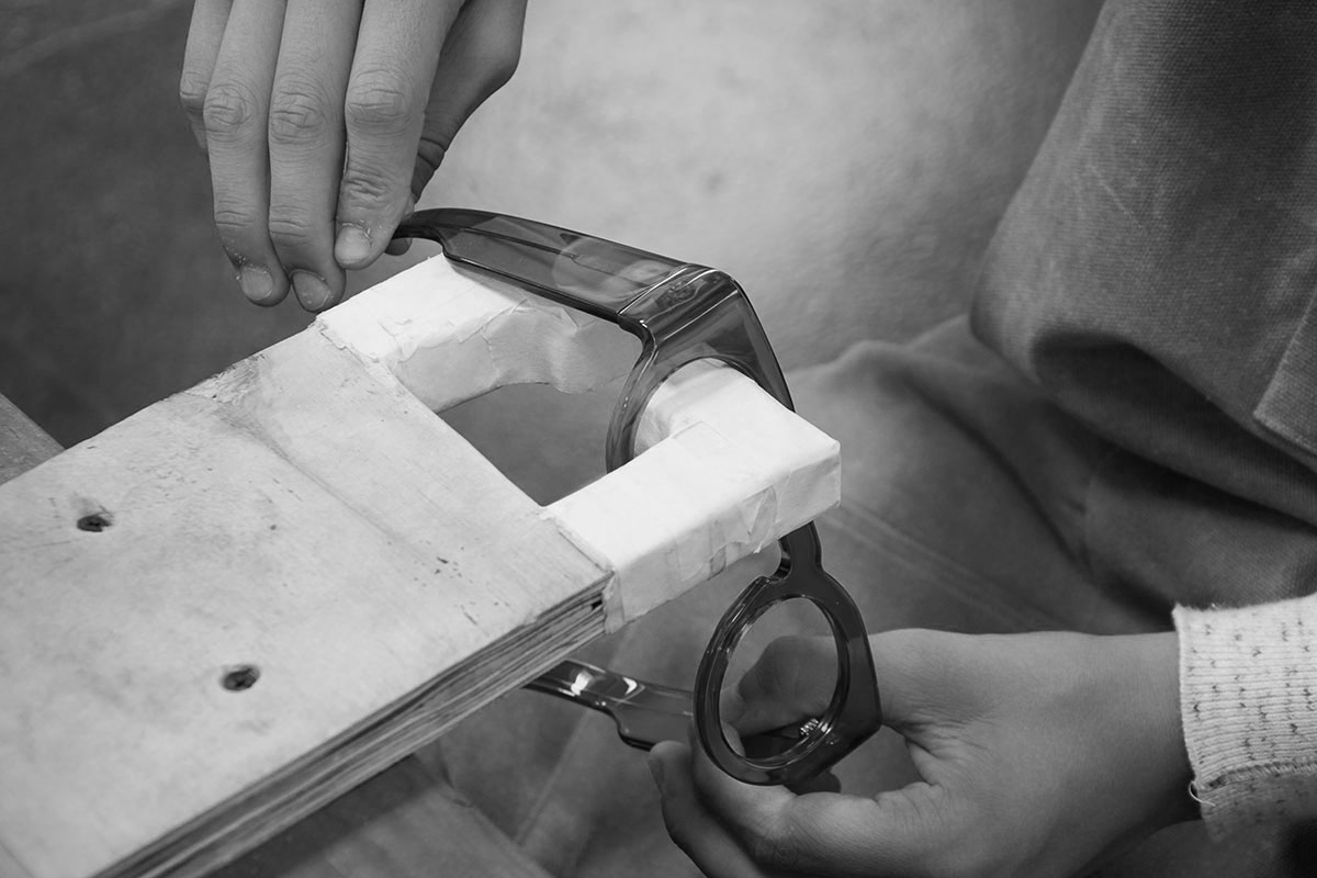 Sienna sunglasses being handcrafted at the Tom Davies London factory