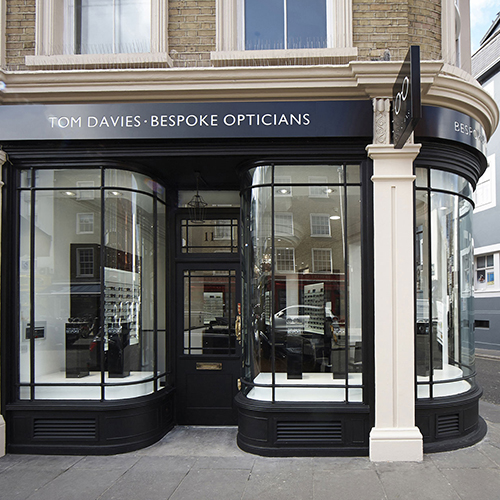 Located in London's prime shopping area, Tom Davies Knightsbridge offers clinical eye examinations, luxury optical frames and bespoke sunglasses in 18k gold.