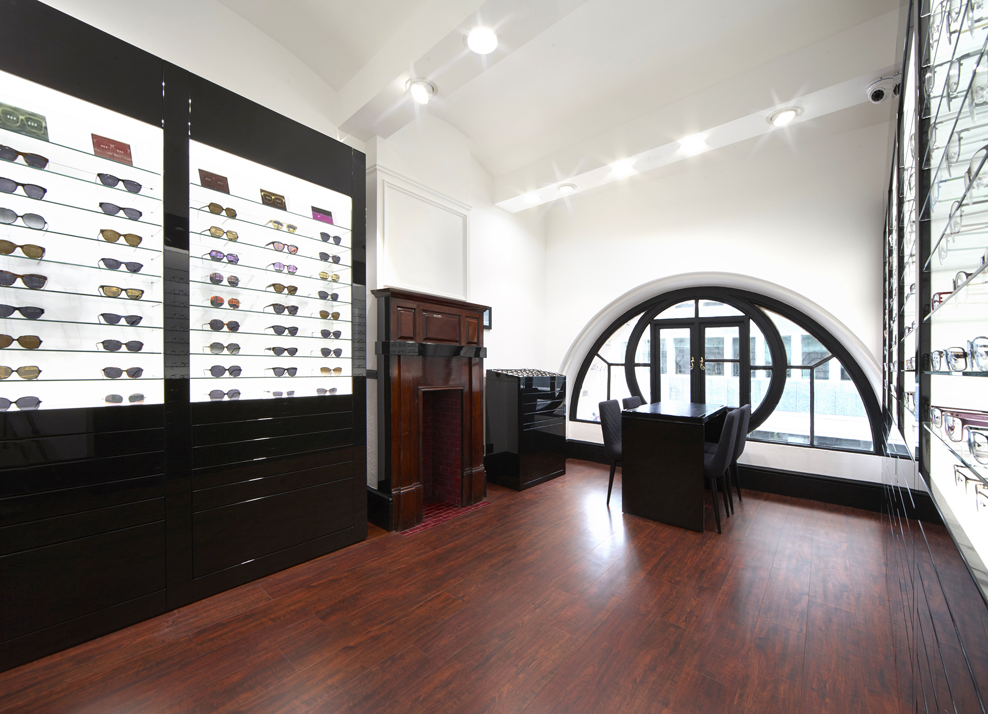 Shop floor of Tom Davies Bespoke Opticians in Royal Exchange, City of London