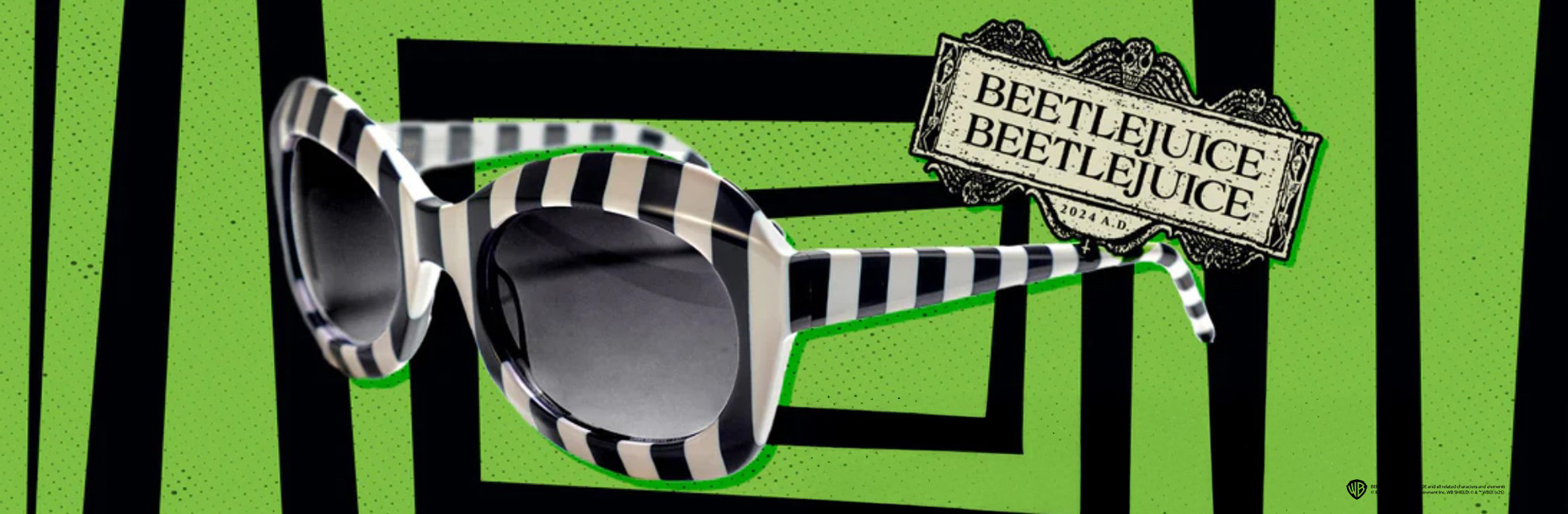 Discover Tom Davies’ Beetlejuice Beetlejuice eyewear collection in partnership with Warner Bros.