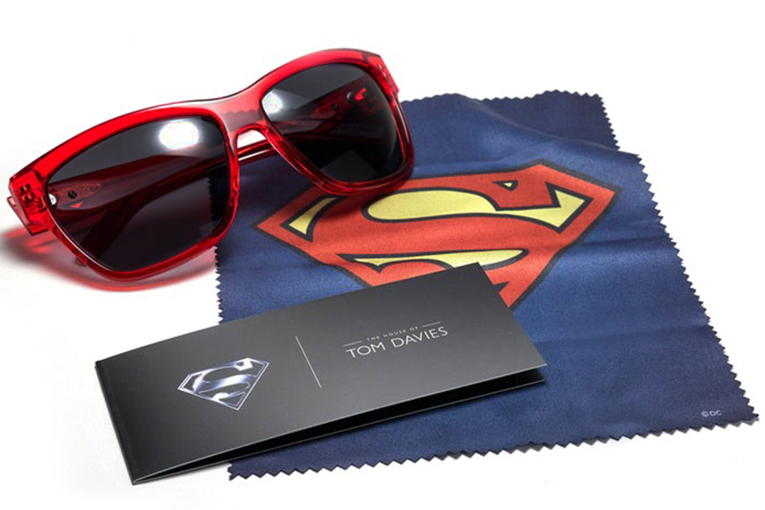 Superman frame, official lens cloth, and certificate of authenticity with every purchase