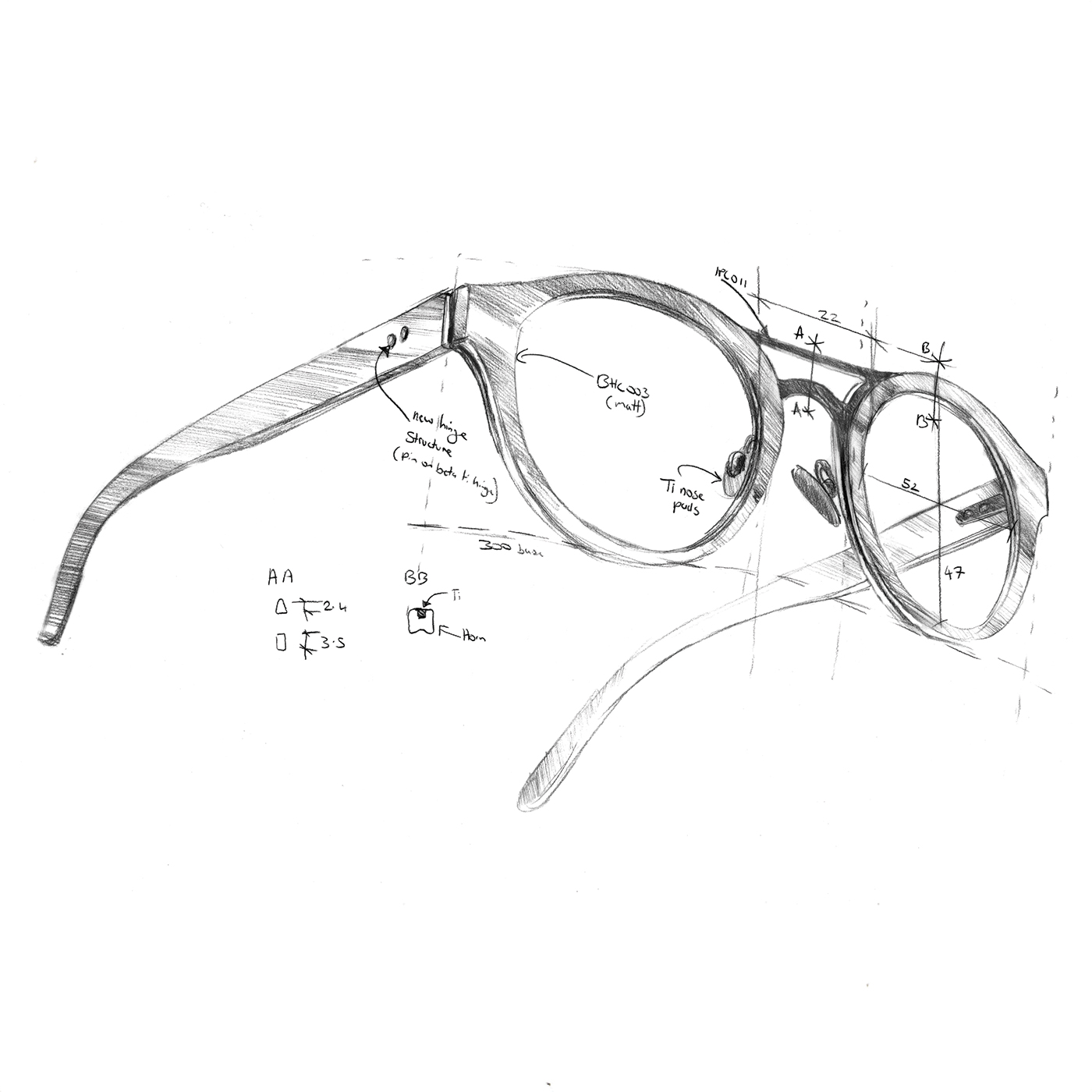 Tom Davies creates bespoke eyewear that compliments the faces natural features.