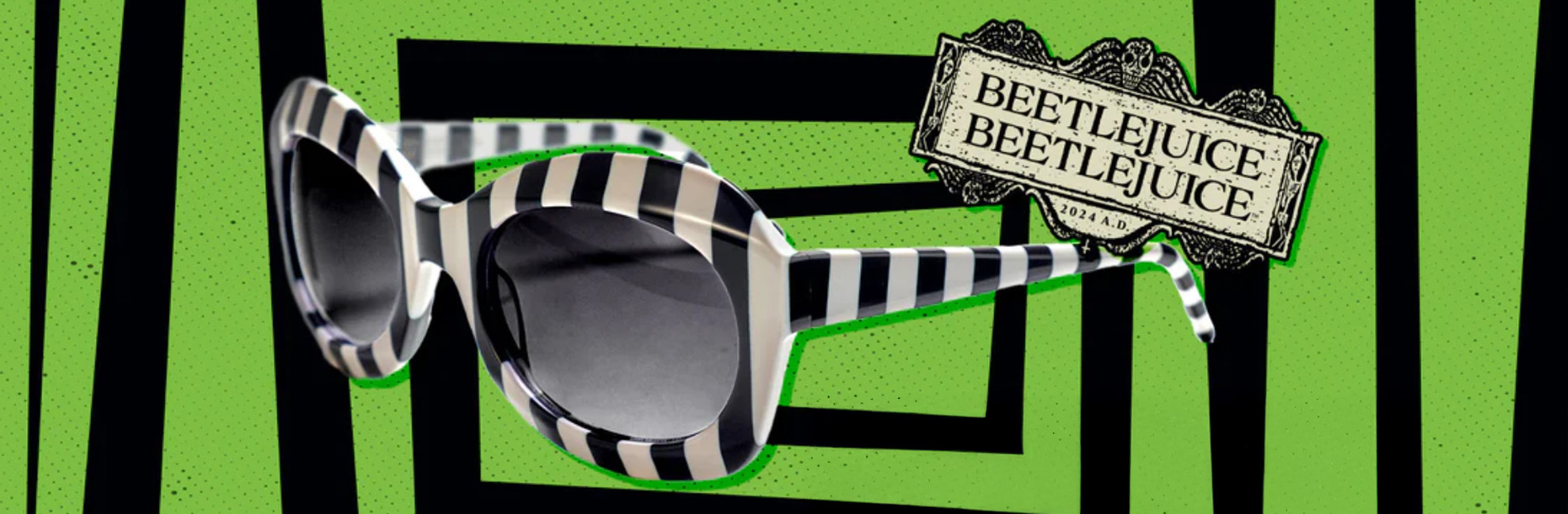 Discover Tom Davies’ Beetlejuice Beetlejuice eyewear collection in partnership with Warner Bros.